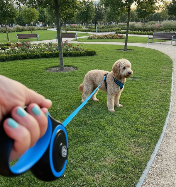 Retractable Blue Dog Walking Leash