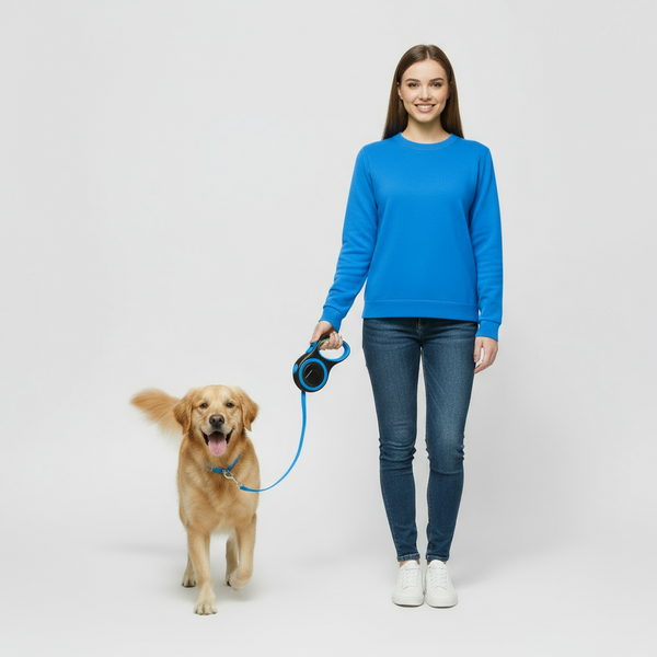 Retractable Blue Dog Walking Leash