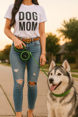 Retractable Green Dog Walking Leash