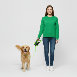 Retractable Green Dog Walking Leash
