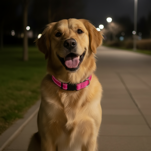 Reflective Pink Walking Dog Leash Set