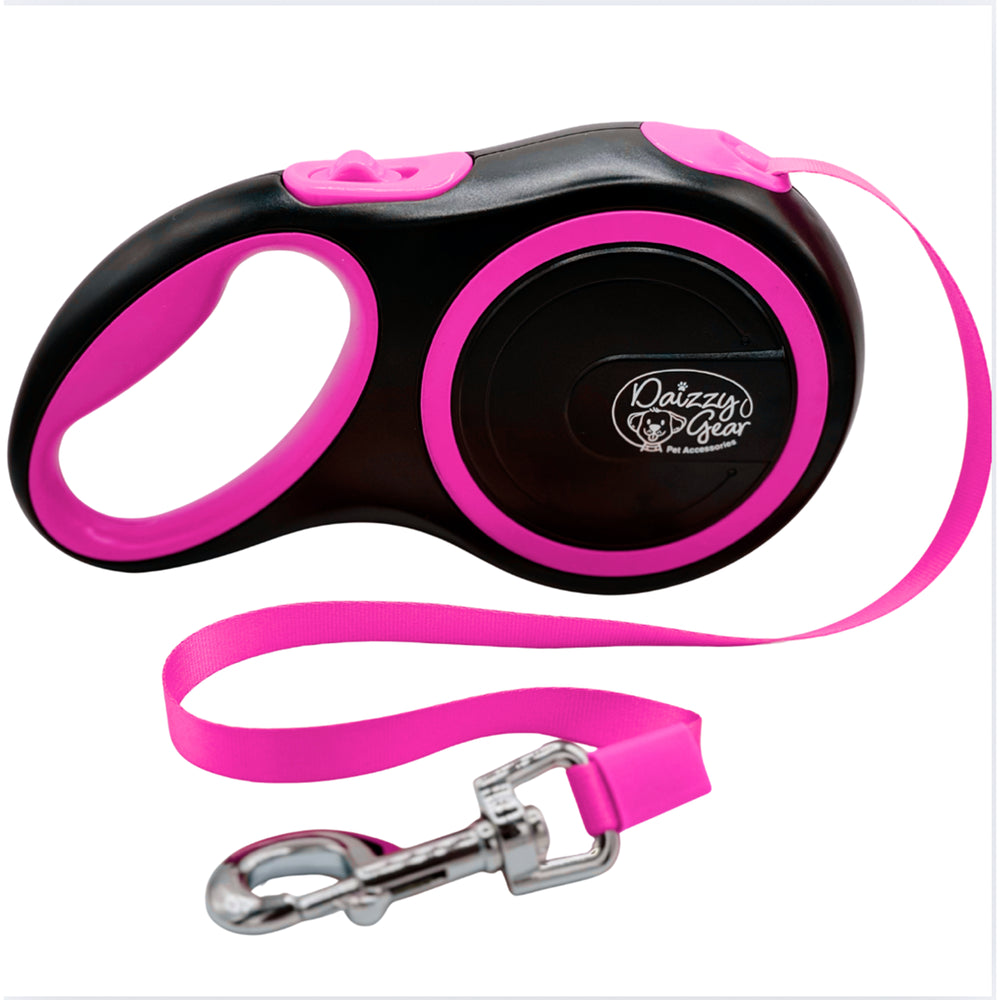 Retractable Pink Dog Walking Leash