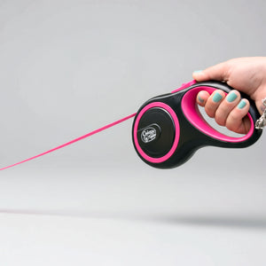 Retractable Pink Dog Walking Leash