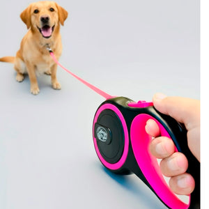 Retractable Pink Dog Walking Leash