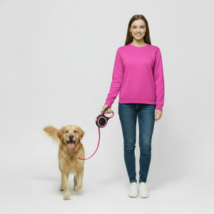 Retractable Pink Dog Walking Leash