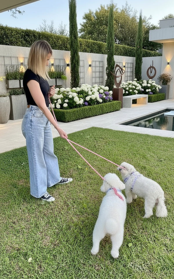 Pink Hands- Free Dog Rope Leash