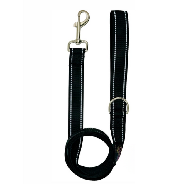 Reflective Black Dog Walking Leash Set