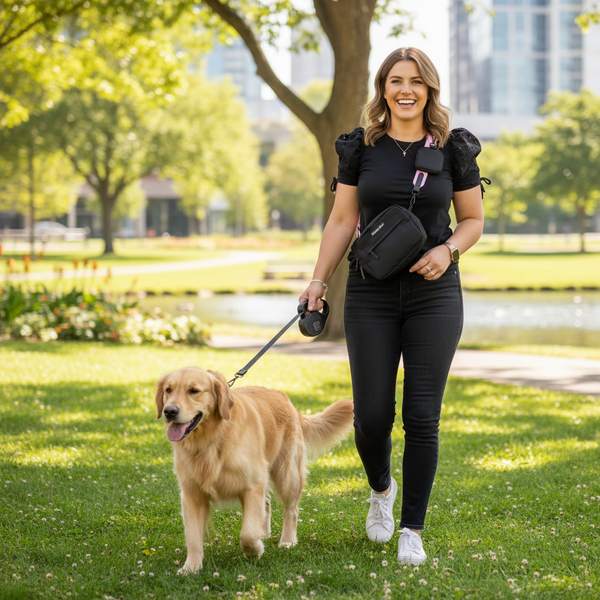 Blushing Love Dog Walking Bag with Treat Pouch