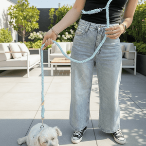 Blue Hands-Free Dog Walking Rope Leash - Daizzy Gear - Stylish Accessories for Dogs