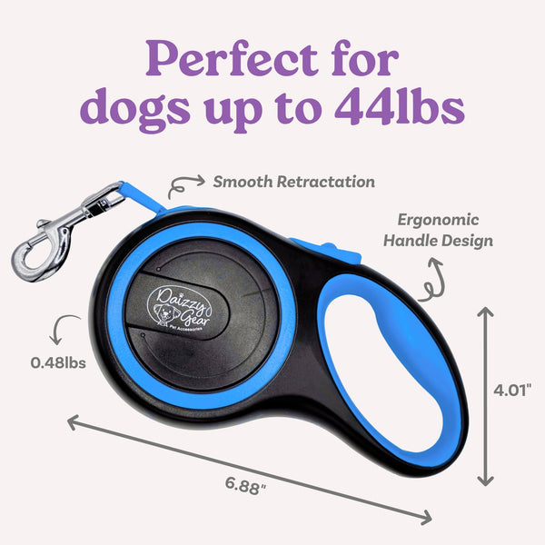 Blue Retractable Dog Walking Leash - Daizzy Gear - Stylish Accessories for Dogs