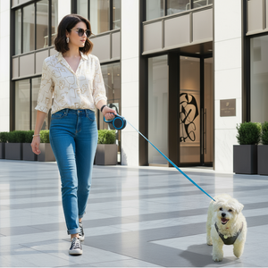 Retractable Blue Dog Walking Leash