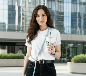 Blue Hands-Free Rope Dog Leash