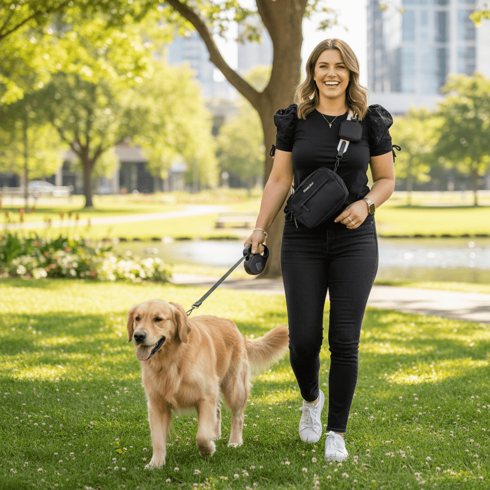 Holiday Gift Dog Mom Walking Bag and Leash - Limited Edition - Daizzy Gear - Stylish Accessories for Dogs