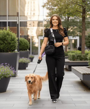Daisy Dreams Purple Dog Walking Bag with Treat Pouch - Daizzy Gear - Stylish Accessories for Dogs