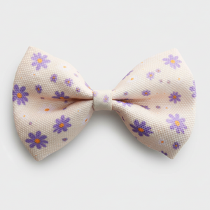 Floral patterned bow tie on a white background
