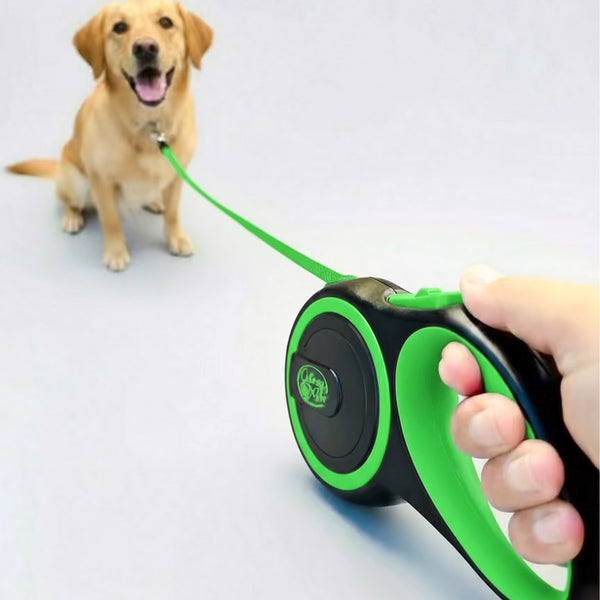 Retractable Green Dog Walking Leash
