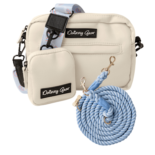 Holiday Gift Dog Mom Walking Bag + hands - free rope leash combo - Daizzy Gear - Stylish Accessories for Dogs