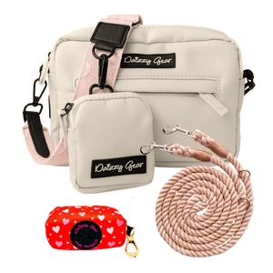 Holiday Gift Dog Walking Bag + Leash+ Poop bag Holder Combo - Limited Edition - Daizzy Gear - Stylish Accessories for Dogs