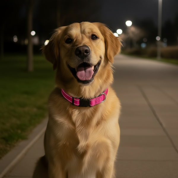 Reflective Pink Walking Dog Leash Set