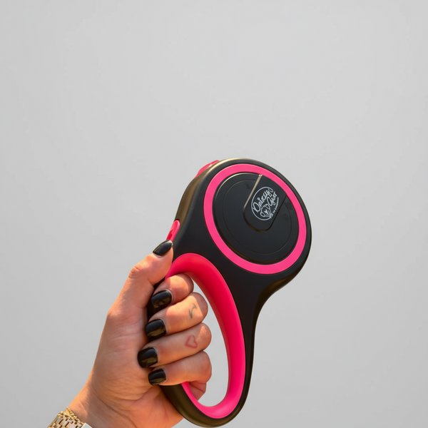 Retractable Pink Dog Walking Leash