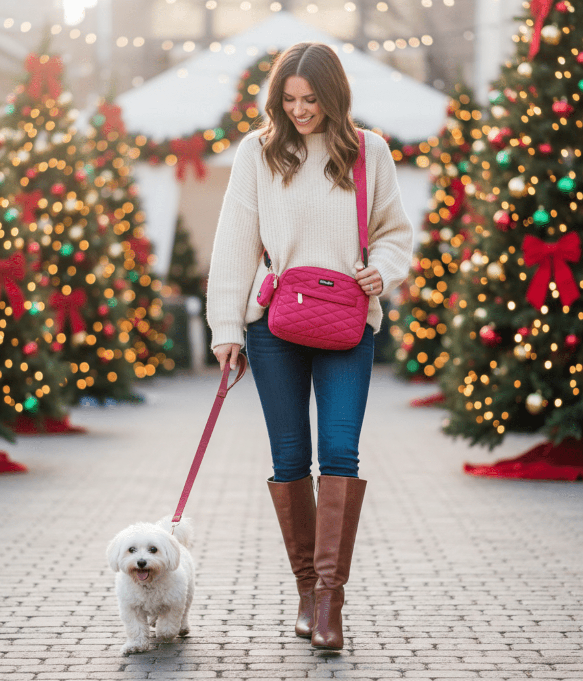Pup Wishes Velvet Dog Walking Bag with Treat Pouch - Limited Edition -  Daizzy Gear - Stylish Accessories for Dogs
