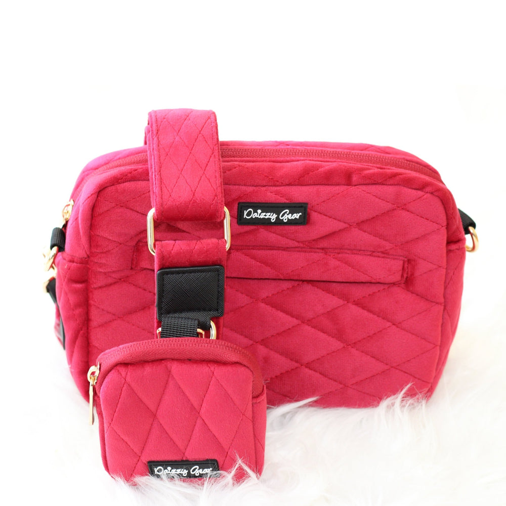 Pup Wishes Red Velvet Christmas Dog Twinning Bundle ( Dog Walking Set + Bag) - Daizzy Gear - Stylish Accessories for Dogs