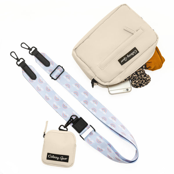 Rainbow Bliss Blue Dog Mom Twinning Bundle ( Dog Walking Set + Matching Bag) - Daizzy Gear - Stylish Accessories for Dogs