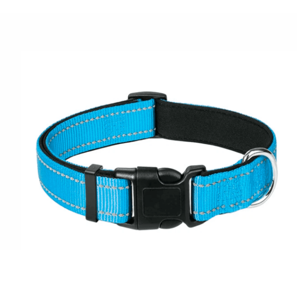 Blue Reflective Dog Collar and Leash Set with Poop Bag Holder - Daizzy Gear - Stylish Accessories for Dogs