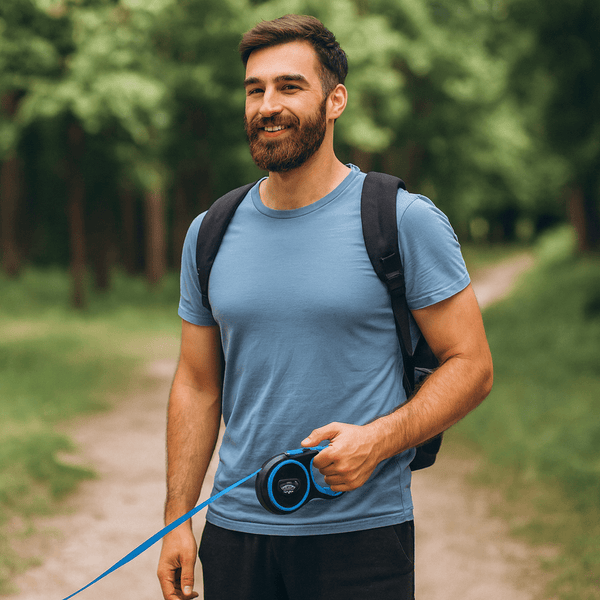 Retractable Blue Dog Walking Leash - Daizzy Gear - Stylish Accessories for Dogs