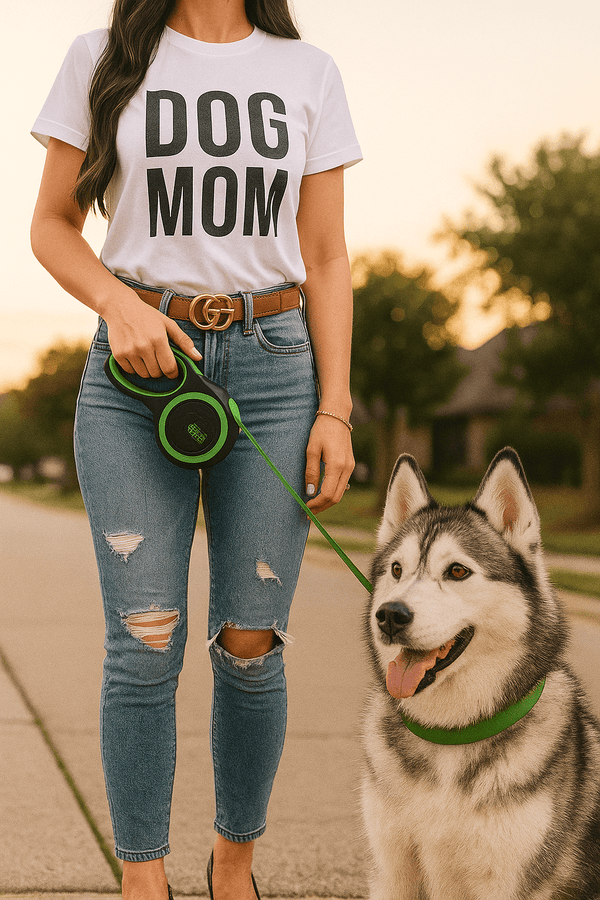 Green Retractable Dog Walking Leash (Up to 44 lbs) - Daizzy Gear - Stylish Accessories for Dogs