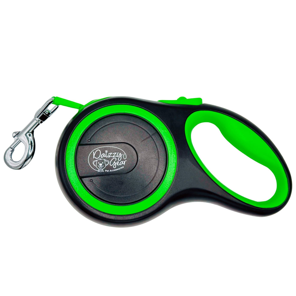 Green Retractable Dog Walking Leash (Up to 44 lbs) - Daizzy Gear - Stylish Accessories for Dogs