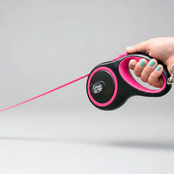 Pink Retractable Dog Walking Leash ( up to 44 lbs) - Daizzy Gear - Stylish Accessories for Dogs