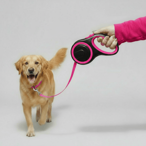 Pink Retractable Dog Walking Leash ( up to 44 lbs) - Daizzy Gear - Stylish Accessories for Dogs