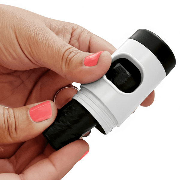 White Retractable Dog Leash with Poop Bag Dispenser - Daizzy Gear - Stylish Accessories for Dogs